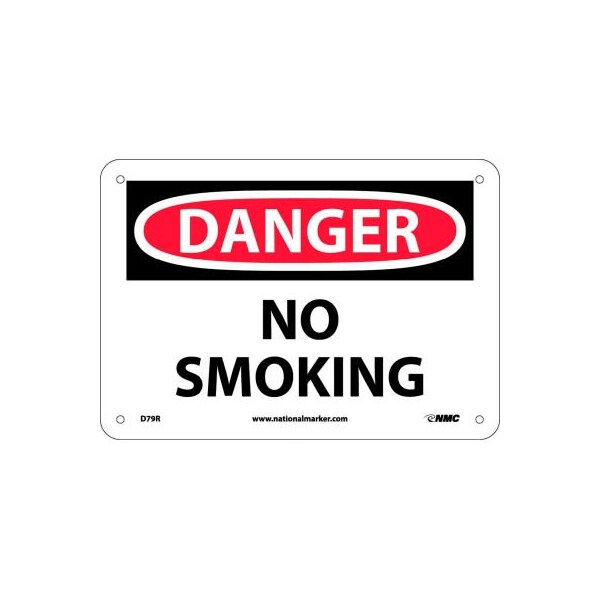 Nmc Safety Signs - Danger No Smoking - Rigid Plastic 7"H X 10"W, D79R D79R - main